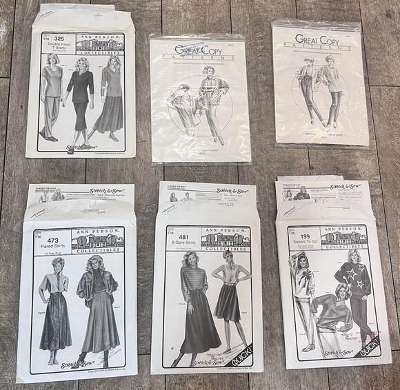Other - Lot Of 6 Vintage Ann Person Collectibles & Great Clips Sewing Patterns